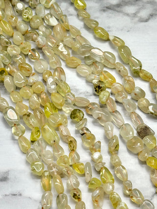 Gold Prehnite Tumbled Stone Beads - 6-10mm