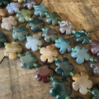 14mm Flower Ocean Jasper Bead Strand