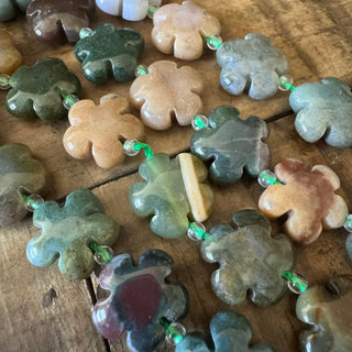 14mm Flower Ocean Jasper Bead Strand