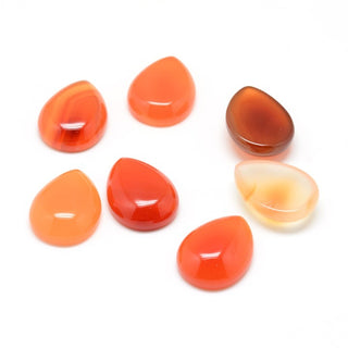 10pc 18x13mm Carnelian Teardrop Cabochons