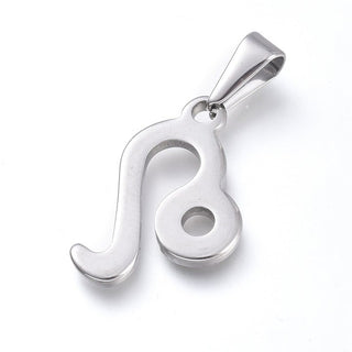 1pc 304 Stainless Steel Leo Zodiac Sign Pendant 15x22mm