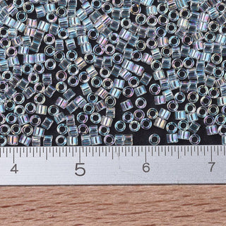 Miyuki Round Delica Beads (DB0083) - 11/0 - Transparent Pale Aqua AB - 10g Tube