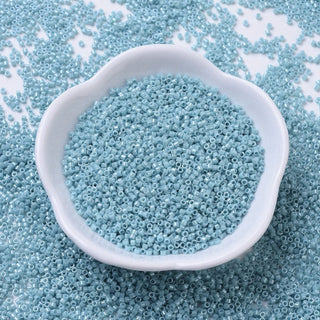 Miyuki Round Delica Beads (DB0217) - 11/0 - Opaque Turquoise Green Luster - 10g Tube