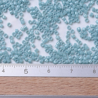 Miyuki Round Delica Beads (DB0217) - 11/0 - Opaque Turquoise Green Luster - 10g Tube