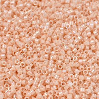 Miyuki Round Delica Beads (DB1502) - 11/0 - Opaque Light Peach AB - 10g Tube