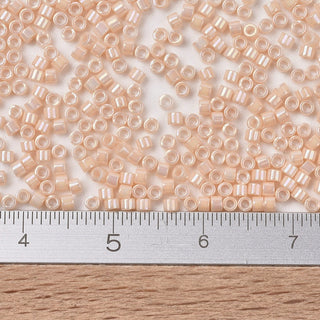Miyuki Round Delica Beads (DB1502) - 11/0 - Opaque Light Peach AB - 10g Tube