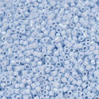 Miyuki Round Delica Beads (DB1507) - 11/0 - Opaque Light Sky Blue AB - 10g Tube