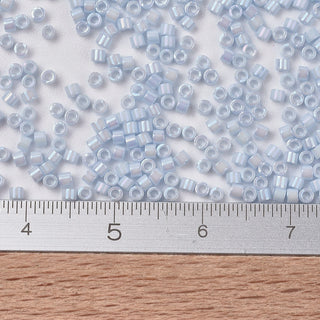 Miyuki Round Delica Beads (DB1507) - 11/0 - Opaque Light Sky Blue AB - 10g Tube