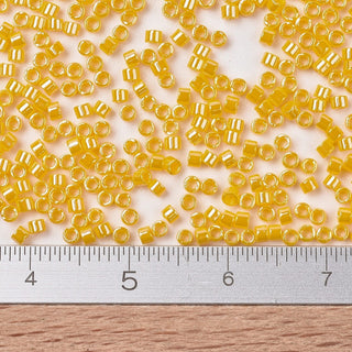 Miyuki Round Delica Beads (DB1562) - 11/0 - Opaque Canary Luster - 10g Tube