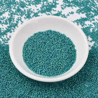 Miyuki Round Delica Beads (DB1782) - 11/0 - White Lined Teal - 10g Tube
