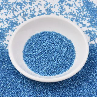 Miyuki Round Delica Beads (DB1783) - 11/0 - White Lined Capri Blue AB - 10g Tube