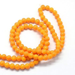 8.5mm Orange Painted Round Bead Strand