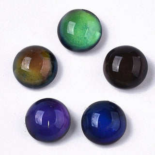 20pc 8mm Glass Mood/Color Changing Dome Cabochons