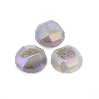 Faceted Agate Druzy Cabochon 28mm
