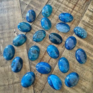 Blue Dragons Vein Oval Cabochon 18x25mm