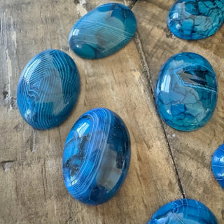 Blue Dragons Vein Oval Cabochon 18x25mm