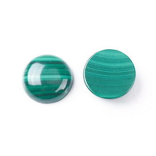 Half Round/Dome Malachite Cabochon 14mm