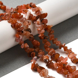 5-8mm Carnelian Chip Long Bead Strand