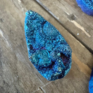 10x20mm Teardrop Electroplated Natural Druzy Agate Cabochon