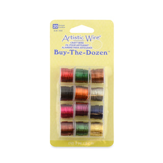 Beadalon Artistic Wire  - 12 Spool Assorted Color Multipack - 20 Gauge
