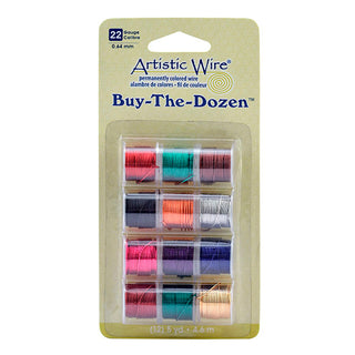 Beadalon Artistic Wire - 12 Spool Assorted Color Multipack - 22, 24, 26, or 28 Gauge