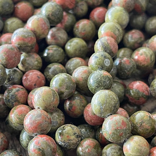 8mm Green Unakite Jasper Bead Strands