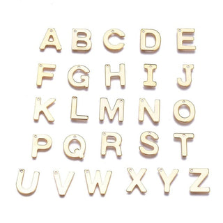 Golden Alphabet 304 Stainless Steel Charms 11x6-12mm