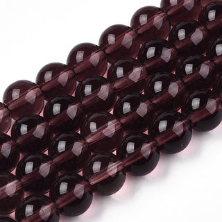 8mm Transparent Glass Bead Strands