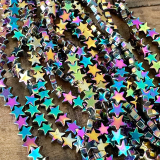 Electroplated Hematite Stars Bead Strand - 6mm