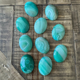 Oval Sea Green Agate Cabochon 30x40mm