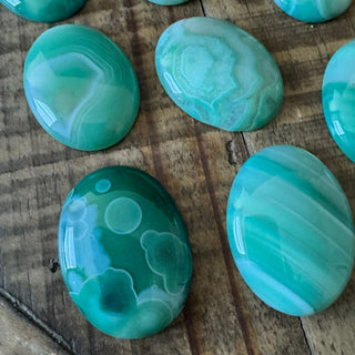 Oval Sea Green Agate Cabochon 30x40mm