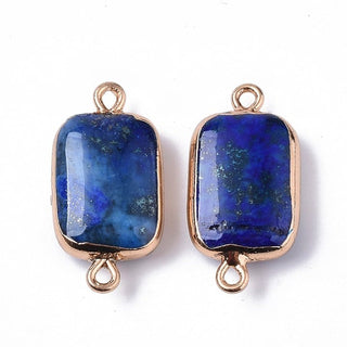 Lapis Lazuli Gold Plated Link Connectors 26x13mm
