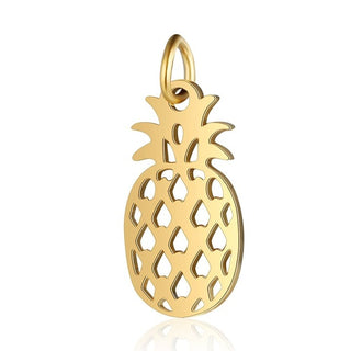 5pc Golden Pineapple 201 Stainless Steel Charms 17x9mm