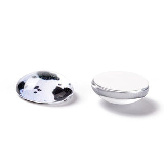 20pc Cow Pattern Glass Cabochons