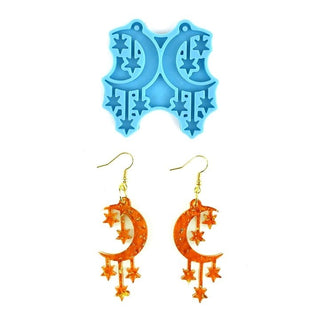 Moons with Stars Pendant Silicone Mold
