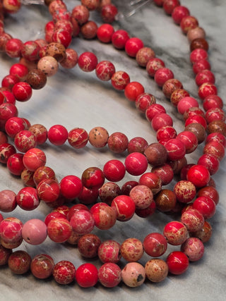 Imperial Jasper Bead Strand - Dark Red - 6mm - 8mm - 10mm