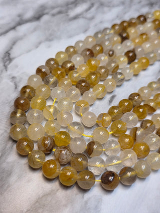 Golden Healer Quartz Bead Strand - 8mm