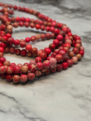 Imperial Jasper Bead Strand - Dark Red - 6mm - 8mm - 10mm