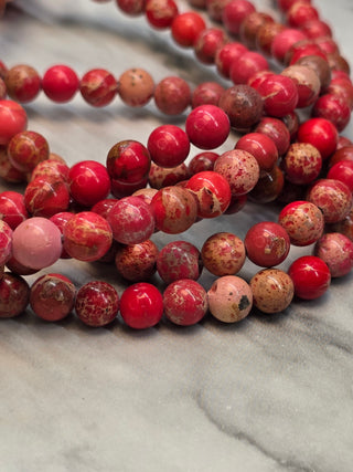 Imperial Jasper Bead Strand - Dark Red - 6mm - 8mm - 10mm