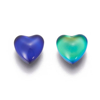 1pc 10mm Heart Shaped Color Changing Mood Cabochon