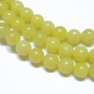8mm Natural Lemon Jade Round Bead Strand