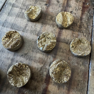 12mm Dome Electroplated Natural Druzy Agate Cabochon