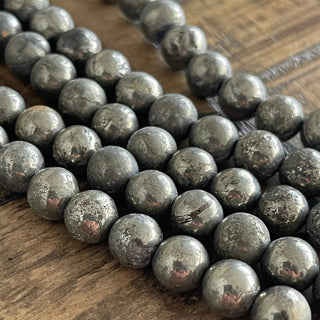 Pyrite Bead Strand - 6mm - 8mm