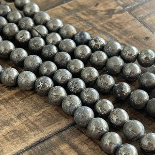 Pyrite Bead Strand - 6mm - 8mm