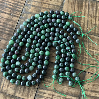 Ruby in Zoisite Bead Strand - 4mm - 6mm - 8mm - 10mm