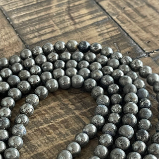 Pyrite Bead Strand - 6mm - 8mm