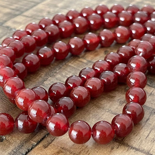 Grade A Dark Orange Carnelian Bead Strand - 4mm - 6mm - 8mm