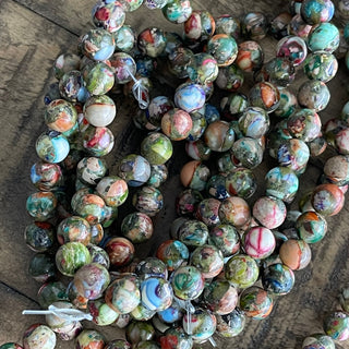 8mm Mardi Gras Imperial Jasper Bead Strand
