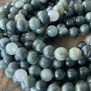 Green Rutilated Quartz Bead Strand- 8mm