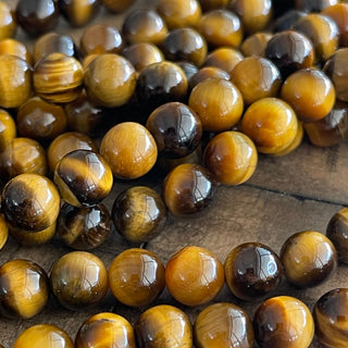 Grade A Tigers Eye Bead Strand - 4mm - 6mm - 8mm
